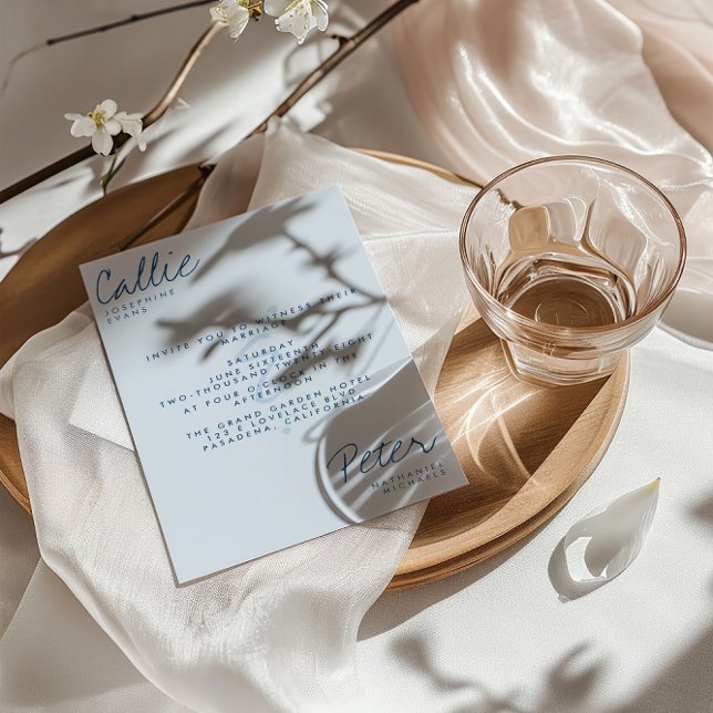 Handwritten Retro Minimalist Monochromatic Wedding Invitation (Creator Uploaded)