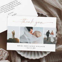 Handwritten Rose Gold Script Wedding Photo