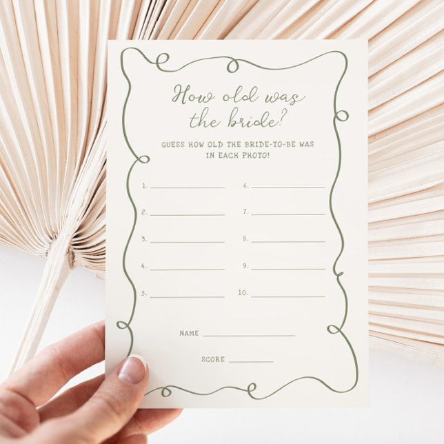 Handwritten Sage How old was the bride Card (Creator Uploaded)