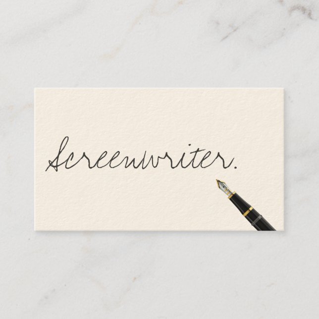 Handwritten Screenwriter Business Card (Front)