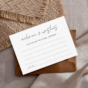 Handwritten Script Advice & Wishes Bridal Shower Enclosure Card