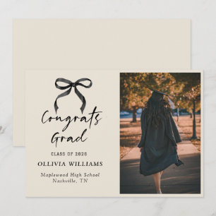 Handwritten Script Beige Graduation Announcement