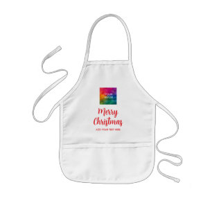 Handwritten Script Boys Girls Kids Merry Christmas Apron