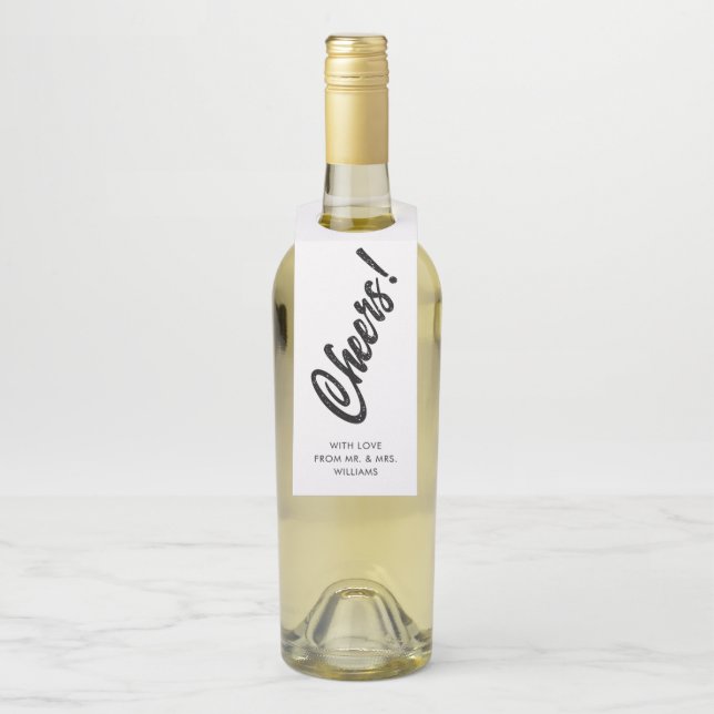 Handwritten Script | Cheers Bottle Tag (On Bottle)