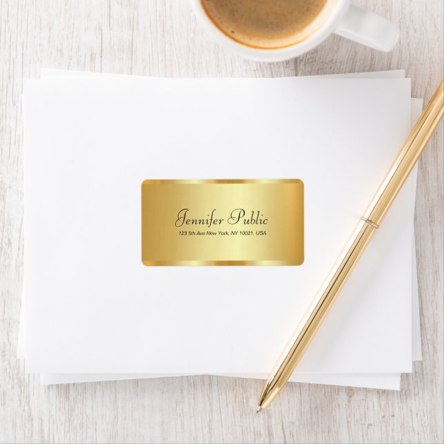 Handwritten Script Elegant Template Glamourous Gol Label (Insitu)