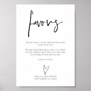 Handwritten Script Favours Printable Wedding Sign