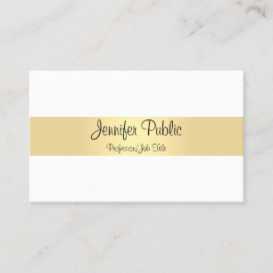 Handwritten Script Gold Modern Minimalist Template Business Card