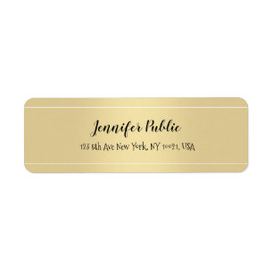 Handwritten Script Gold Template Return Address