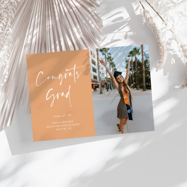 Handwritten Script Graduation Announcement Card (Creator Uploaded)