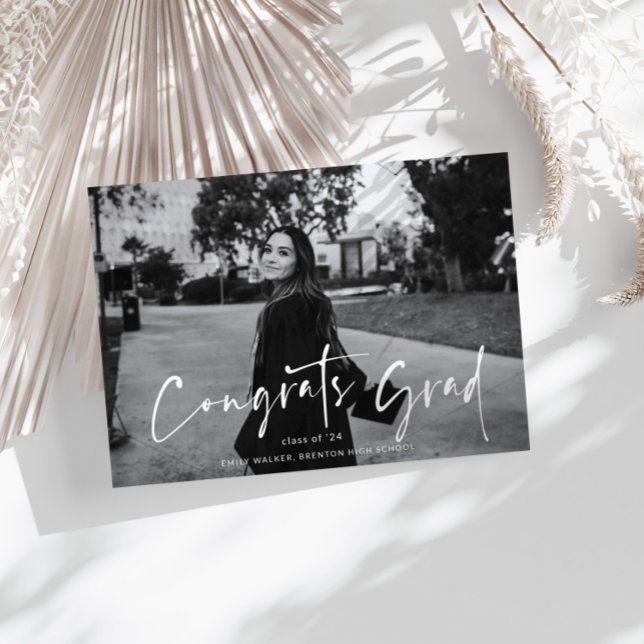 Handwritten Script Graduation Announcement Card (Creator Uploaded)