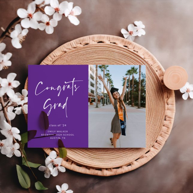 Handwritten Script Graduation Announcement Card (Creator Uploaded)