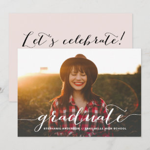 Handwritten Script Graduation Party Invitation