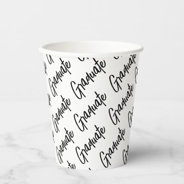 Handwritten Script Graduation Party Paper Cups (Front)