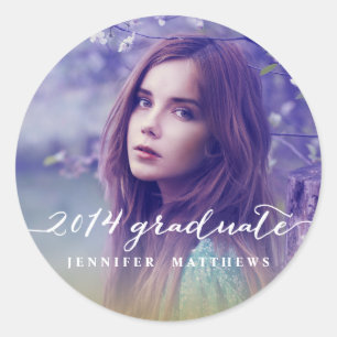 Handwritten Script Graduation Photo Sticker