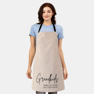 Handwritten Script Grandkids make life Grand  Apron