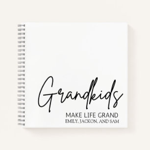 Handwritten Script Grandkids make life Grand Notebook