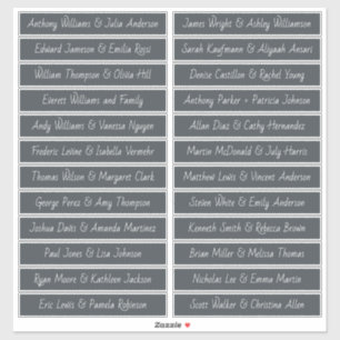 Handwritten Script Guest Names Labels Offblack