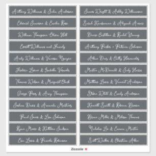 Handwritten Script Guest Names Labels OffBlack