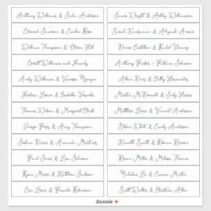 Handwritten Script Guest Names Labels White