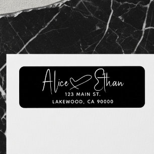 Handwritten Script Heart Modern Black