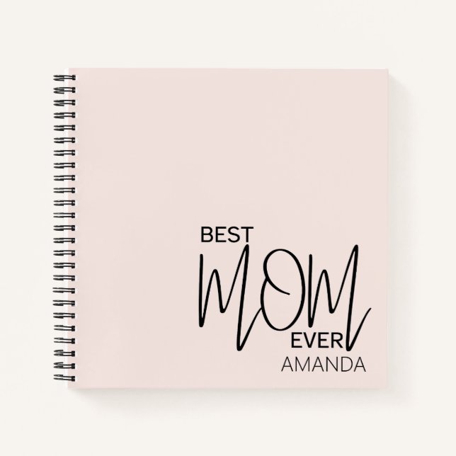 Handwritten Script Minimalist Best Mum Ever  Notebook (Front)