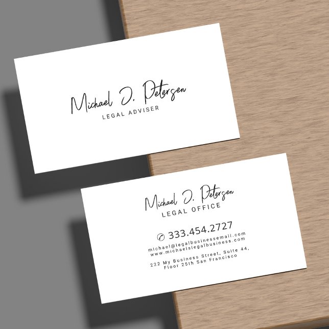 Handwritten script minimalist elegant professional business card (Creator Uploaded)