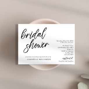 Handwritten Script Minimalist Modern Bridal Shower Invitation