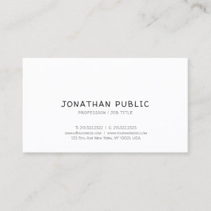 Handwritten Script Modern Clean Design Elegant Top Business Card