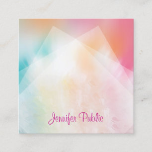 Handwritten Script Modern Colourful Abstract Art Square Business Card