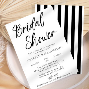 Handwritten Script Modern Minimalist Bridal Shower Invitation
