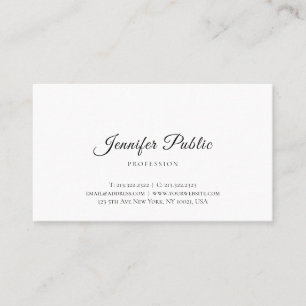 Handwritten Script Modern Simple Professional Chic Business Card