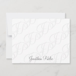 Handwritten Script Monogram Minimalist Simple Card