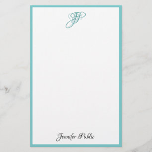 Handwritten Script Monogram Name Simple Modern Stationery