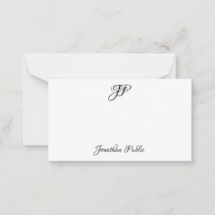 Handwritten Script Monogram Simple Personalised Card