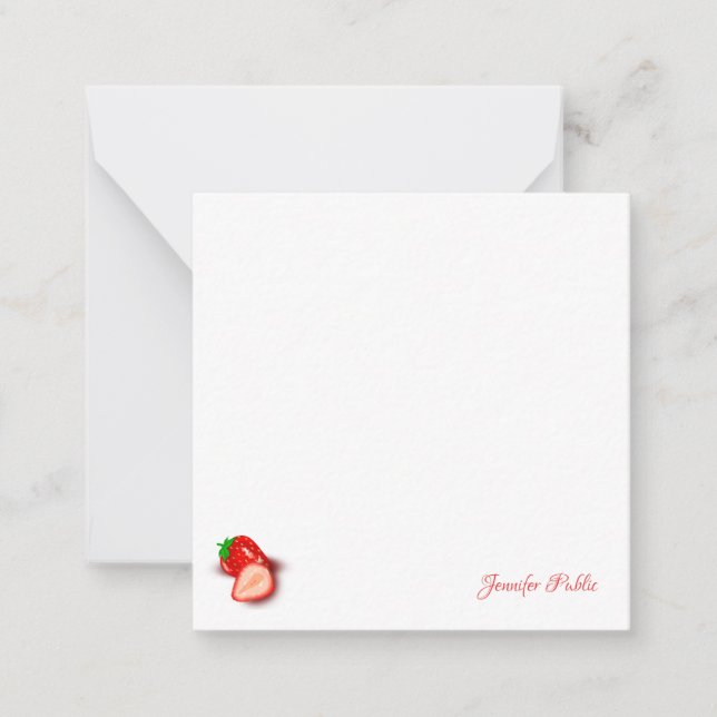 Handwritten Script Monogram Strawberry Template (Front)
