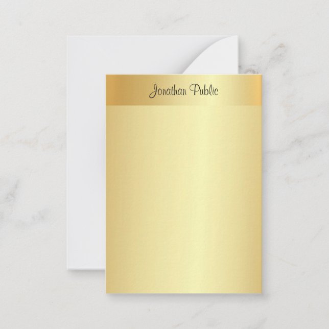 Handwritten Script Name Elegant Gold Template (Front)