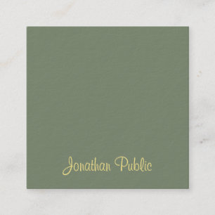 Handwritten Script Name Elegant Template Modern Square Business Card