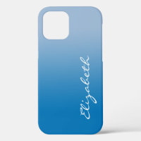Handwritten Script Name on Blue Gradient