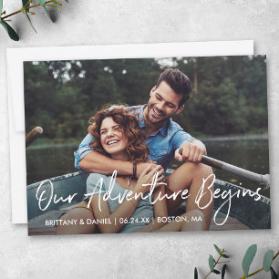 Handwritten Script Our Adventure Begins Photo Save The Date