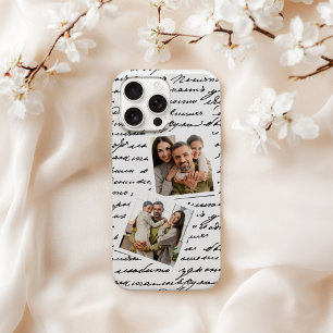 Handwritten Script Personalised 2 Photo Layout iPhone 16 Pro Case