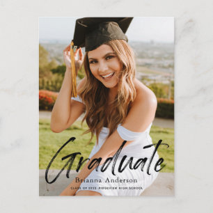 Handwritten Script Photo Graduation Announcement