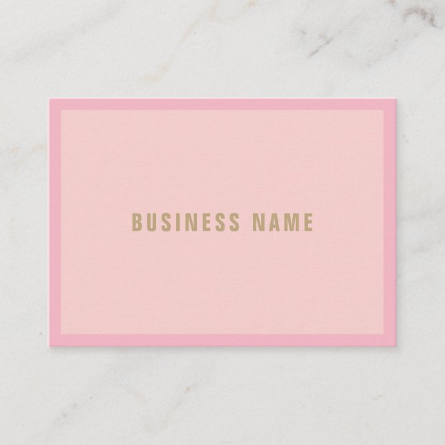 Handwritten Script Pink Gold Chic Template Modern Business Card (Front)