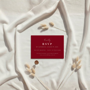 Handwritten Script Pink & Red Custom Wedding RSVP Card