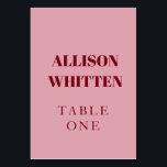 Handwritten Script Pink & Red Custom Wedding Table Number<br><div class="desc">Guide your guests in style with these Handwritten Script Pink and Red Custom Wedding Table Numbers. Designed with romantic calligraphy in soft pink and bold red, these elegant table cards are the perfect finishing touch for your reception décor. Personalise with your names, initials, or wedding date for a coordinated look...</div>