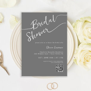 Handwritten Script QR Bridal Shower Invite
