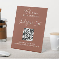 Handwritten script QR code wedding seating