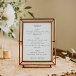 Handwritten Script Quirky White Wedding Menu Card<br><div class="desc">Custom Minimalist Modern Handwritten Script Quirky Casual Whimsy White Wedding Menu Card</div>