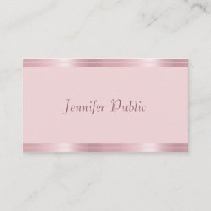Handwritten Script Rose Gold Modern Chic Template Business Card