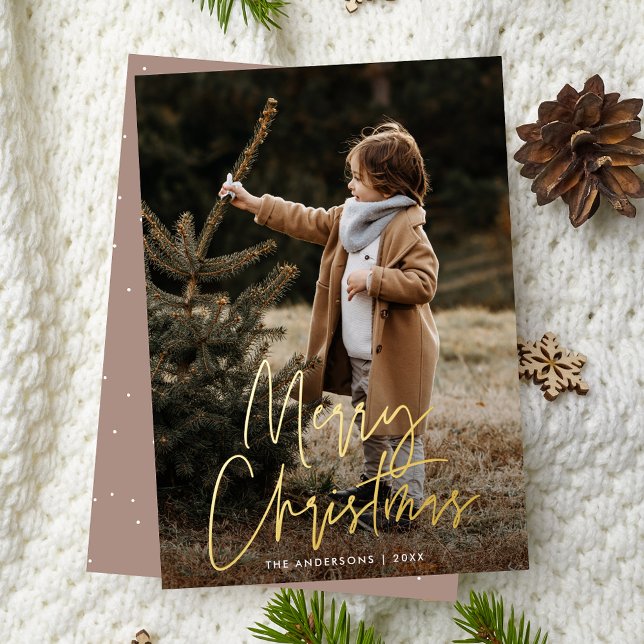 Handwritten Script Rose Taupe Merry Christmas (Creator Uploaded)
