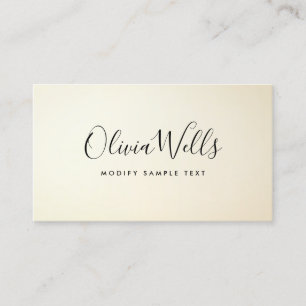 Handwritten Script Social Pale Yellow Gradient Business Card